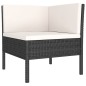 vidaXL Set Divani da Giardino 6 pz con Cuscini in Polyrattan Nero vidaXL Set Divani da Giardino 6 pz con Cuscini in Polyrattan Nero