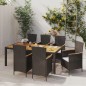 vidaXL Set da Pranzo da Giardino 7 pz con Cuscini in Polyrattan Nero vidaXL Set da Pranzo da Giardino 7 pz con Cuscini in Polyrattan Nero