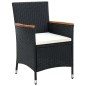 vidaXL Set da Pranzo da Giardino 7 pz con Cuscini in Polyrattan Nero vidaXL Set da Pranzo da Giardino 7 pz con Cuscini in Polyrattan Nero