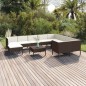 vidaXL Set Divani da Giardino 11 pz con Cuscini in Polyrattan Marrone vidaXL Set Divani da Giardino 11 pz con Cuscini in Polyrattan Marrone