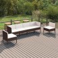 vidaXL Set Divani da Giardino 6 pz con Cuscini in Polyrattan Marrone vidaXL Set Divani da Giardino 6 pz con Cuscini in Polyrattan Marrone