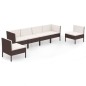 vidaXL Set Divani da Giardino 6 pz con Cuscini in Polyrattan Marrone vidaXL Set Divani da Giardino 6 pz con Cuscini in Polyrattan Marrone