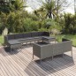 vidaXL Set Divani da Giardino 10 pz con Cuscini in Polyrattan Grigio vidaXL Set Divani da Giardino 10 pz con Cuscini in Polyrattan Grigio