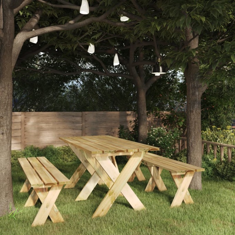 vidaXL Set da Pranzo da Giardino 3 pz in Legno di Pino Impregnato
