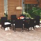 vidaXL Set da Pranzo per Giardino 7 pz con Cuscini Polyrattan Nero vidaXL Set da Pranzo per Giardino 7 pz con Cuscini Polyrattan Nero