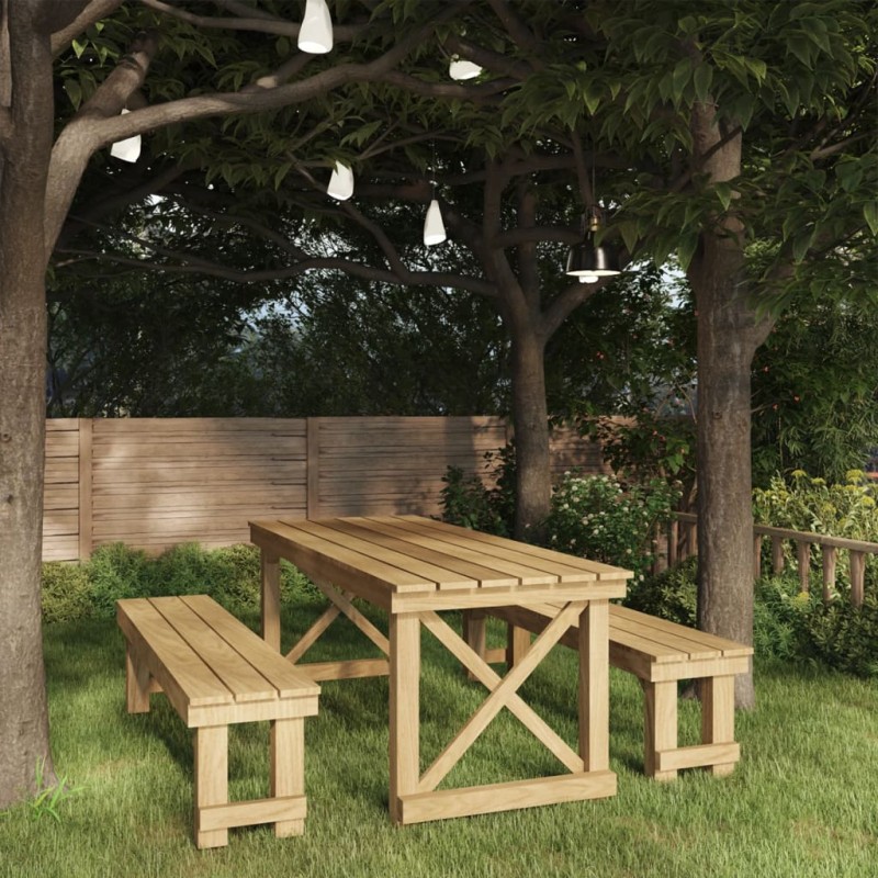 vidaXL Set da Pranzo da Giardino 3 pz in Legno di Pino Impregnato vidaXL Set da Pranzo da Giardino 3 pz in Legno di Pino Impregnato