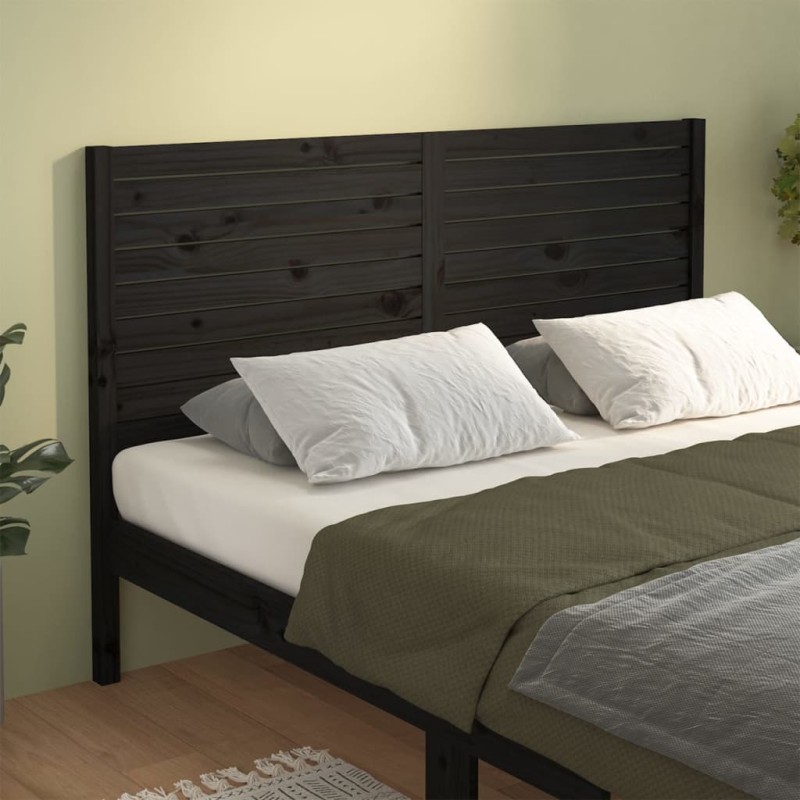 Testiera per Letto Nera 146x4x100 cm in Legno Massello di Pino Testiera per Letto Nera 146x4x100 cm in Legno Massello di Pino