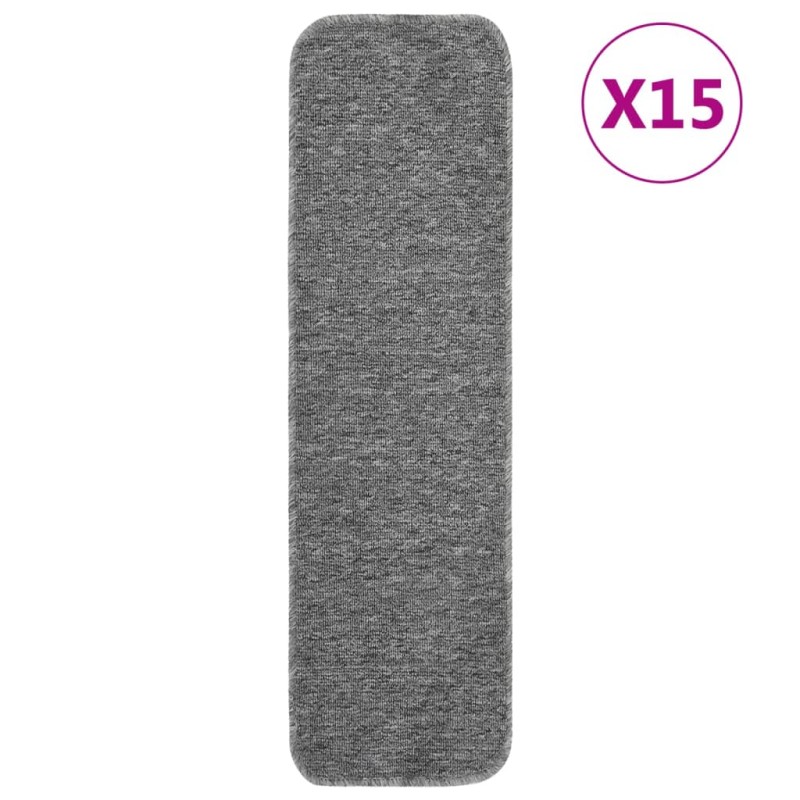 vidaXL Tappetini Scale Antiscivolo 15 pz 75x20 cm Grigi Rettangolari vidaXL Tappetini Scale Antiscivolo 15 pz 75x20 cm Grigi Rettangolari