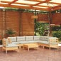 vidaXL Set Divani da Giardino 8 pz con Cuscini Crema in Massello di Pino vidaXL Set Divani da Giardino 8 pz con Cuscini Crema in Massello di Pino