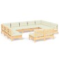 vidaXL Set Divani da Giardino 11 pz con Cuscini Crema Massello di Pino vidaXL Set Divani da Giardino 11 pz con Cuscini Crema Massello di Pino