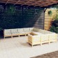 vidaXL Set Divani da Giardino 11 pz con Cuscini Crema Massello di Pino vidaXL Set Divani da Giardino 11 pz con Cuscini Crema Massello di Pino