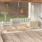 vidaXL Set Divani da Giardino 6 pz con Cuscini Crema in Massello di Pino vidaXL Set Divani da Giardino 6 pz con Cuscini Crema in Massello di Pino
