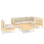 vidaXL Set Divani da Giardino 6 pz con Cuscini Crema in Massello di Pino vidaXL Set Divani da Giardino 6 pz con Cuscini Crema in Massello di Pino