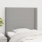 Testiera ad Orecchio Grigio Chiaro 83x16x118/128 cm in Tessuto Testiera ad Orecchio Grigio Chiaro 83x16x118/128 cm in Tessuto