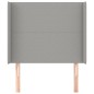Testiera ad Orecchio Grigio Chiaro 83x16x118/128 cm in Tessuto Testiera ad Orecchio Grigio Chiaro 83x16x118/128 cm in Tessuto