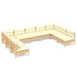 vidaXL Set Divani da Giardino 9 pz con Cuscini Crema Massello di Pino vidaXL Set Divani da Giardino 9 pz con Cuscini Crema Massello di Pino
