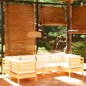 vidaXL Set Divani da Giardino 6 pz con Cuscini Crema Massello di Pino vidaXL Set Divani da Giardino 6 pz con Cuscini Crema Massello di Pino