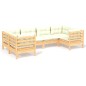 vidaXL Set Divani da Giardino 6 pz con Cuscini Crema Massello di Pino vidaXL Set Divani da Giardino 6 pz con Cuscini Crema Massello di Pino