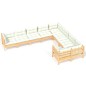vidaXL Set Divani da Giardino 9 pz con Cuscini Crema in Massello di Pino vidaXL Set Divani da Giardino 9 pz con Cuscini Crema in Massello di Pino