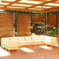 vidaXL Set Divani da Giardino 10 pz con Cuscini Crema Massello di Pino vidaXL Set Divani da Giardino 10 pz con Cuscini Crema Massello di Pino