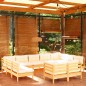 vidaXL Set Divani da Giardino 11 pz con Cuscini Crema Massello di Pino vidaXL Set Divani da Giardino 11 pz con Cuscini Crema Massello di Pino
