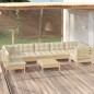 vidaXL Set Divani da Giardino 8 pz con Cuscini Crema in Massello di Pino vidaXL Set Divani da Giardino 8 pz con Cuscini Crema in Massello di Pino