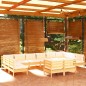 vidaXL Set Divani da Giardino 12 pz con Cuscini Crema Massello di Pino vidaXL Set Divani da Giardino 12 pz con Cuscini Crema Massello di Pino