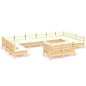 vidaXL Set Divani da Giardino 12 pz con Cuscini Crema Massello di Pino vidaXL Set Divani da Giardino 12 pz con Cuscini Crema Massello di Pino