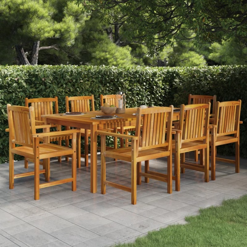 vidaXL Set da Pranzo per Giardino 9 pz in Legno Massello di Acacia vidaXL Set da Pranzo per Giardino 9 pz in Legno Massello di Acacia