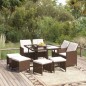 vidaXL Set da Pranzo per Giardino 9 pz con Cuscini Polyrattan Marrone vidaXL Set da Pranzo per Giardino 9 pz con Cuscini Polyrattan Marrone