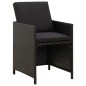 vidaXL Set da Pranzo per Giardino 5pz con Cuscini in Polyrattan Nero vidaXL Set da Pranzo per Giardino 5pz con Cuscini in Polyrattan Nero