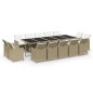 vidaXL Set da Pranzo per Giardino 15pz con Cuscini in Polyrattan Beige vidaXL Set da Pranzo per Giardino 15pz con Cuscini in Polyrattan Beige