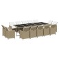 vidaXL Set da Pranzo per Giardino 15pz con Cuscini in Polyrattan Beige vidaXL Set da Pranzo per Giardino 15pz con Cuscini in Polyrattan Beige