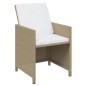vidaXL Set da Pranzo per Giardino 15pz con Cuscini in Polyrattan Beige vidaXL Set da Pranzo per Giardino 15pz con Cuscini in Polyrattan Beige