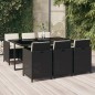vidaXL Set da Pranzo da Giardino 7 pz con Cuscini in Polyrattan Nero vidaXL Set da Pranzo da Giardino 7 pz con Cuscini in Polyrattan Nero