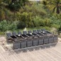 vidaXL Set da Pranzo per Giardino 17pz con Cuscini Polyrattan Grigio vidaXL Set da Pranzo per Giardino 17pz con Cuscini Polyrattan Grigio