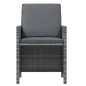 vidaXL Set da Pranzo per Giardino 17pz con Cuscini Polyrattan Grigio vidaXL Set da Pranzo per Giardino 17pz con Cuscini Polyrattan Grigio