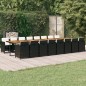 vidaXL Set da Pranzo da Giardino 17 pz con Cuscini Nero in Polyrattan vidaXL Set da Pranzo da Giardino 17 pz con Cuscini Nero in Polyrattan