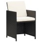 vidaXL Set da Pranzo da Giardino 17 pz con Cuscini Nero in Polyrattan vidaXL Set da Pranzo da Giardino 17 pz con Cuscini Nero in Polyrattan