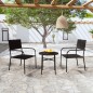 vidaXL Set Mobili da Pranzo per Giardino 3 pz Polyrattan Nero vidaXL Set Mobili da Pranzo per Giardino 3 pz Polyrattan Nero