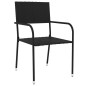vidaXL Set Mobili da Pranzo per Giardino 3 pz Polyrattan Nero vidaXL Set Mobili da Pranzo per Giardino 3 pz Polyrattan Nero