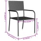 vidaXL Set Mobili da Pranzo per Giardino 3 pz Polyrattan Nero vidaXL Set Mobili da Pranzo per Giardino 3 pz Polyrattan Nero