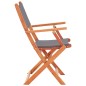 vidaXL Sedie da Giardino Pieghevoli 6 pz Grigie Eucalipto e Textilene vidaXL Sedie da Giardino Pieghevoli 6 pz Grigie Eucalipto e Textilene