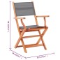 vidaXL Sedie da Giardino Pieghevoli 6 pz Grigie Eucalipto e Textilene vidaXL Sedie da Giardino Pieghevoli 6 pz Grigie Eucalipto e Textilene