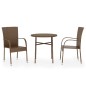 vidaXL Set Mobili da Pranzo per Giardino 3 pz in Polyrattan Marrone vidaXL Set Mobili da Pranzo per Giardino 3 pz in Polyrattan Marrone