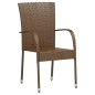 vidaXL Set Mobili da Pranzo per Giardino 3 pz in Polyrattan Marrone vidaXL Set Mobili da Pranzo per Giardino 3 pz in Polyrattan Marrone