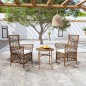 vidaXL Set Mobili da Pranzo per Giardino 3 pz in Polyrattan Marrone vidaXL Set Mobili da Pranzo per Giardino 3 pz in Polyrattan Marrone