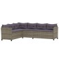 vidaXL Set Divani da Giardino 6 pz con Cuscini in Polyrattan Grigio vidaXL Set Divani da Giardino 6 pz con Cuscini in Polyrattan Grigio