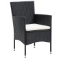 vidaXL Set Mobili da Pranzo per Giardino 3 pz Polyrattan Nero