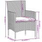 vidaXL Set Mobili da Pranzo per Giardino 3 pz Polyrattan Nero